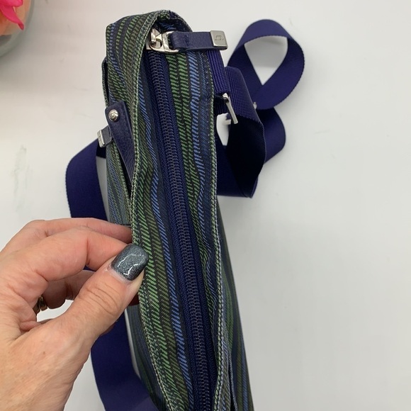 Baggallini Blue and Green Striped Crossbody Bag - Picture 6 of 11